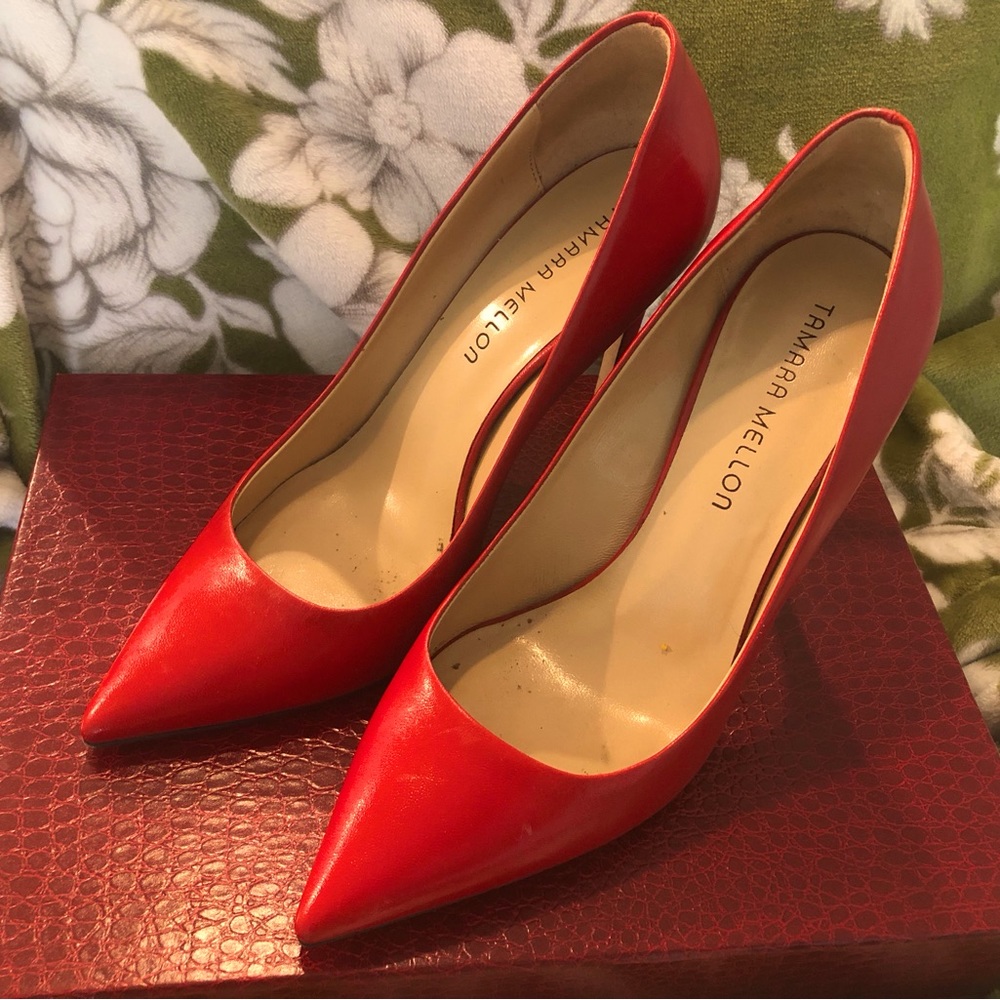 Italian leather Tamara Mellon 4 inch Heels.